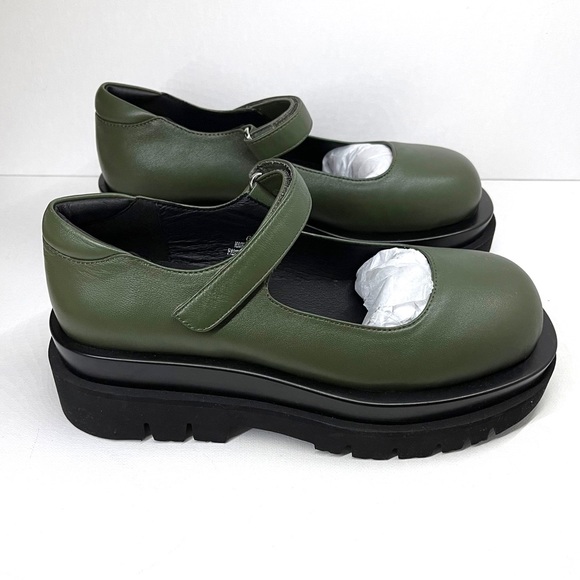 JEFFREY CAMPBELL FREE PEOPLE — PIPER PLATFORM MARY JANES, OLIVE, SIZE US 6.5 - Picture 12 of 17